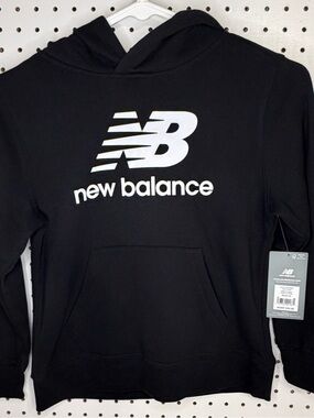 New Balance Boys Hoodie M 10/12 Black Pullover Sweatshirt NWT